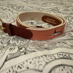 Brown Leather Man Ltd. Men's Size Belt Nautical Swordfish Belt